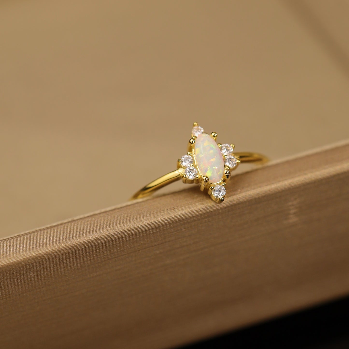 Minimalist sterling silver opal ring for October birthstone jewelry lovers