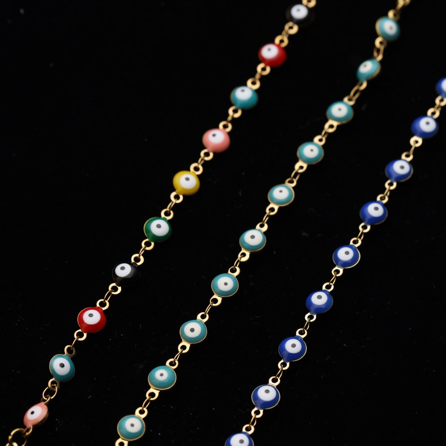 Evil Eye Protection Bracelet – Stainless Steel, Adjustable Fit, Multiple Colors