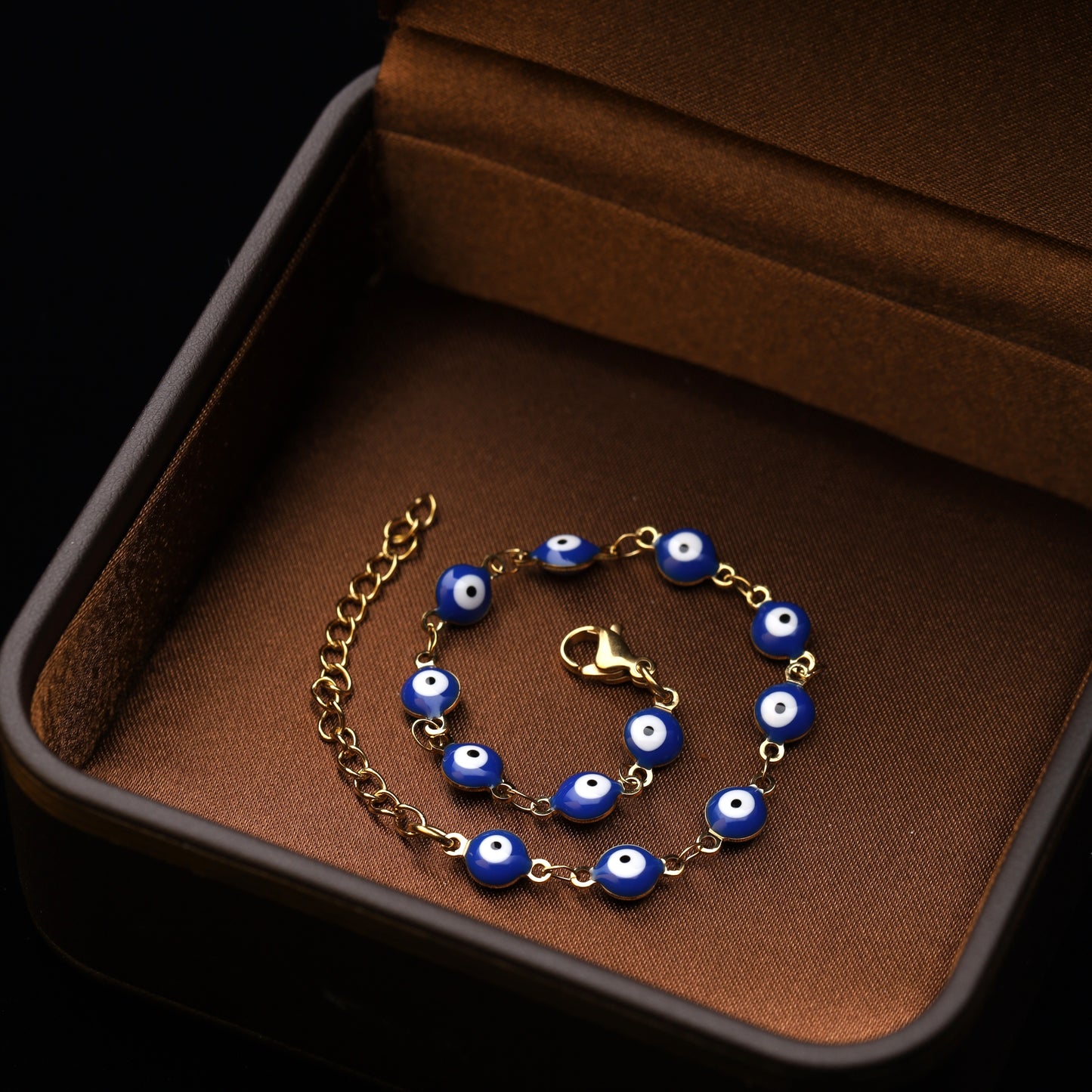 Evil Eye Protection Bracelet – Stainless Steel, Adjustable Fit, Multiple Colors