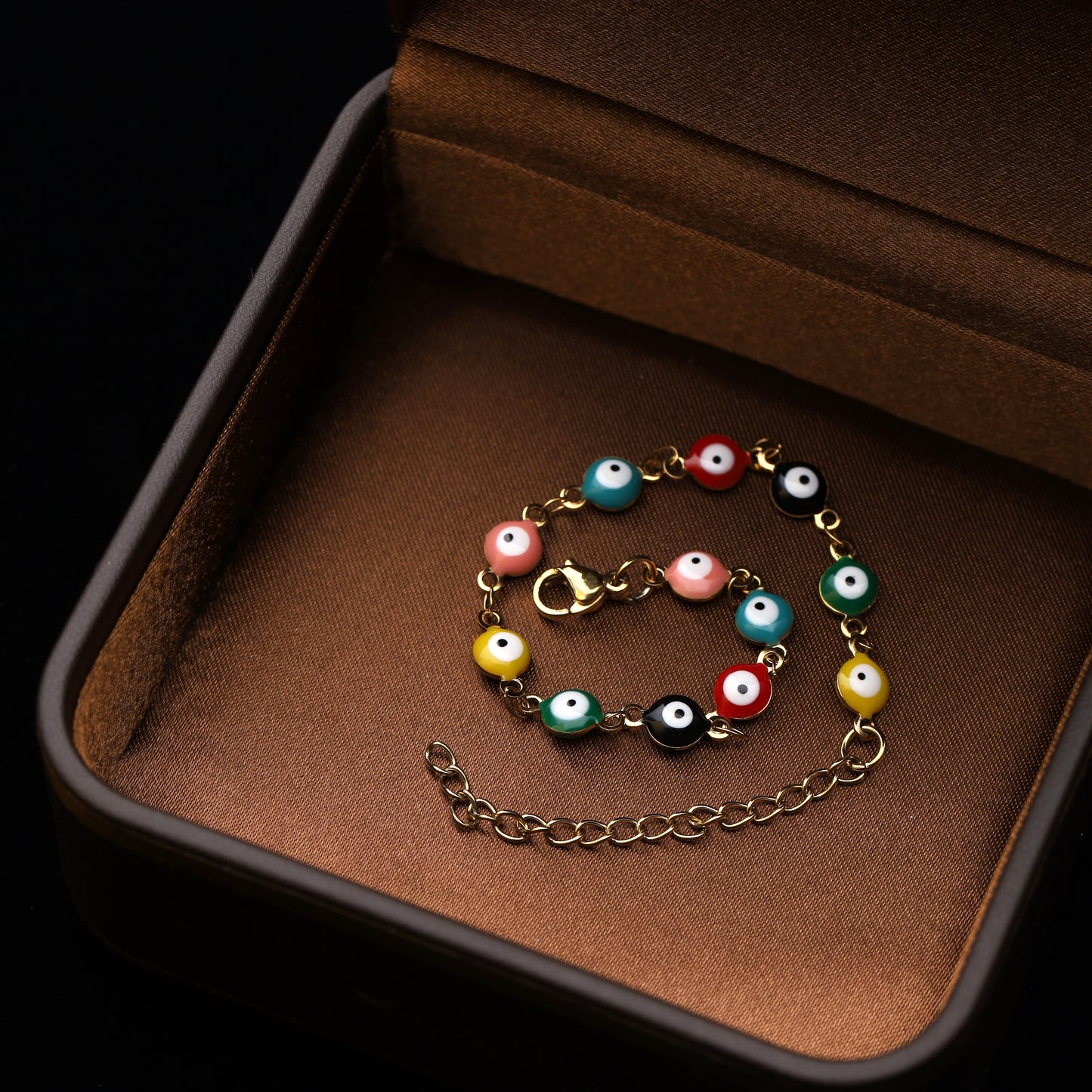 Evil Eye Protection Bracelet – Stainless Steel, Adjustable Fit, Multiple Colors