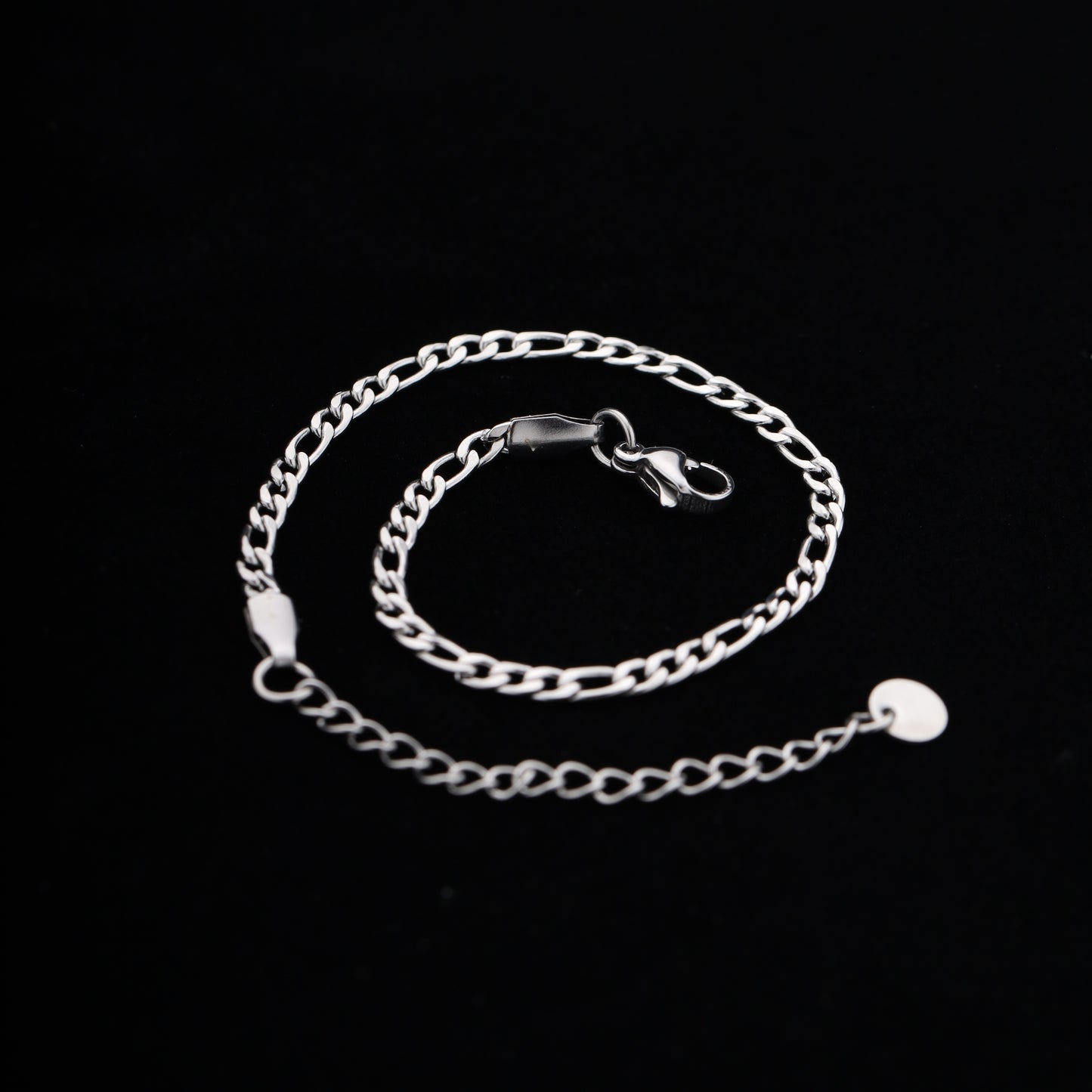 Stainless Steel Figaro Chain Bracelet – Silver & Gold, 18cm + 5cm Extension