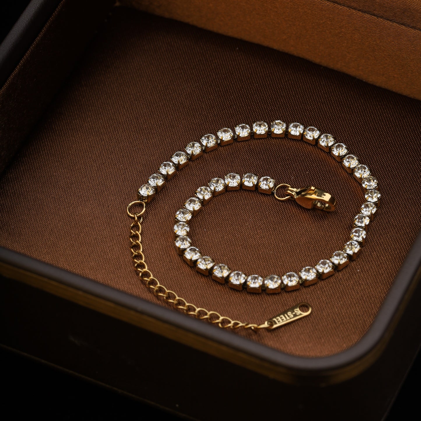 Classic 3mm Tennis Bracelet – Gold-Plated Stainless Steel