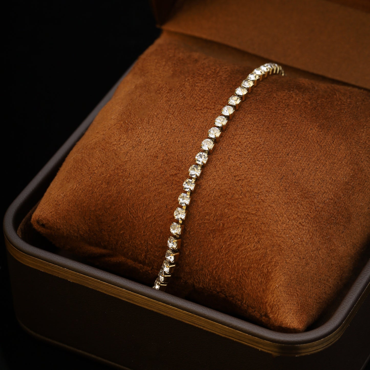 Classic 3mm Tennis Bracelet – Gold-Plated Stainless Steel