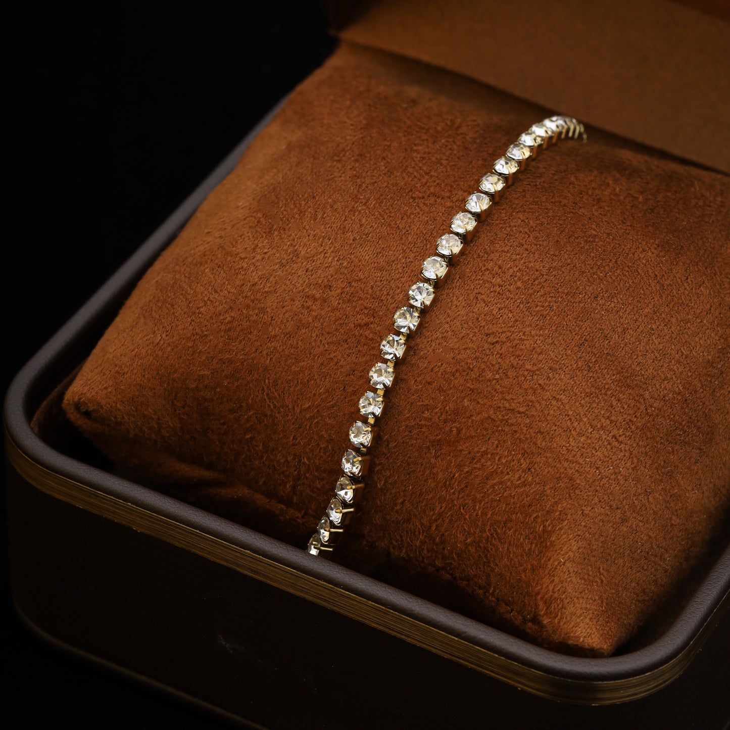 Classic 3mm Tennis Bracelet – Gold-Plated Stainless Steel