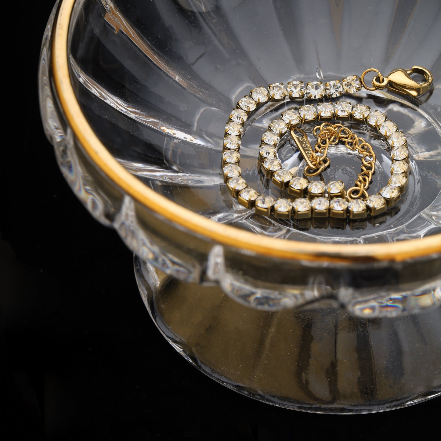 Classic 3mm Tennis Bracelet – Gold-Plated Stainless Steel