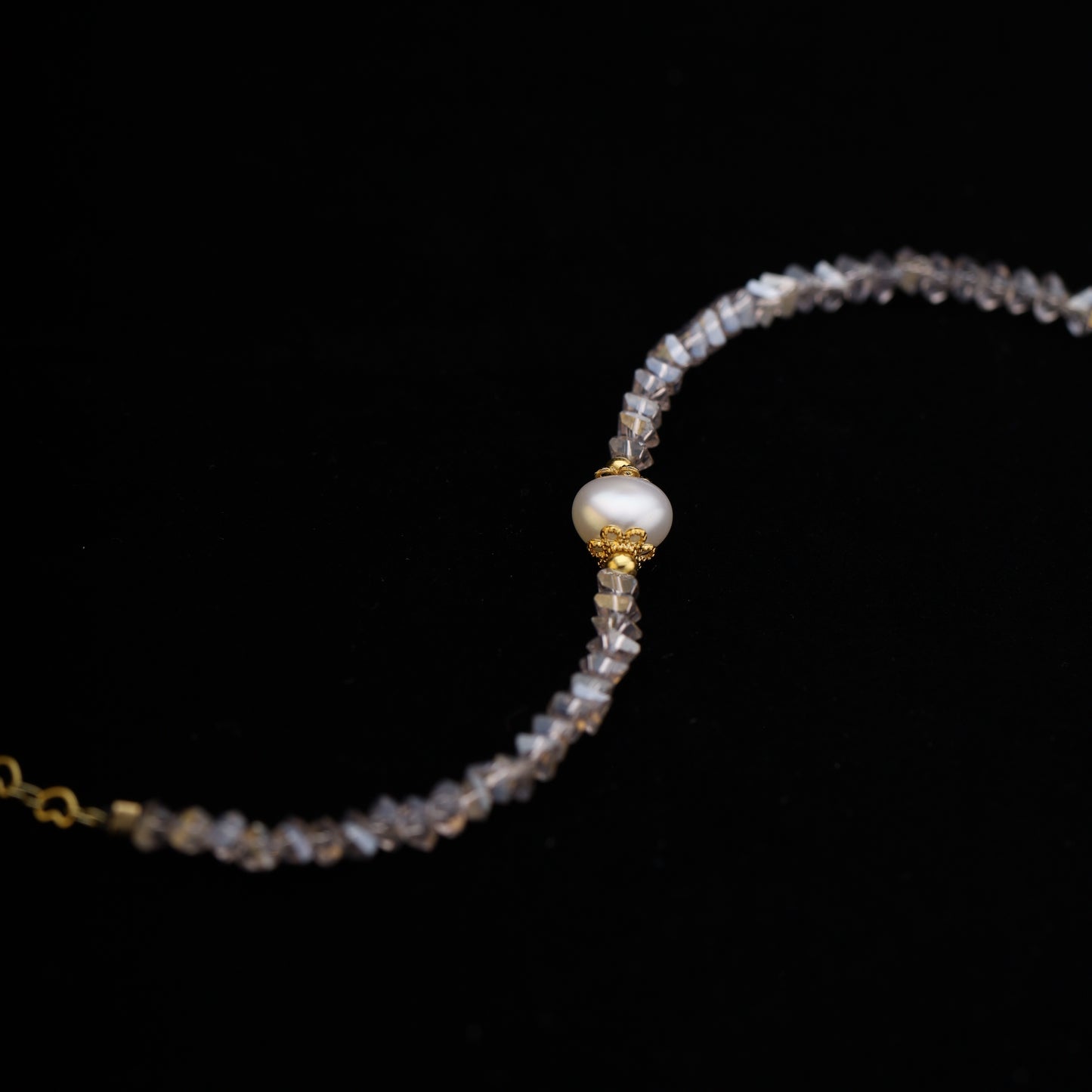 Crystal Beaded Bracelet – 15cm + 5cm Extension – With or Without Pearl
