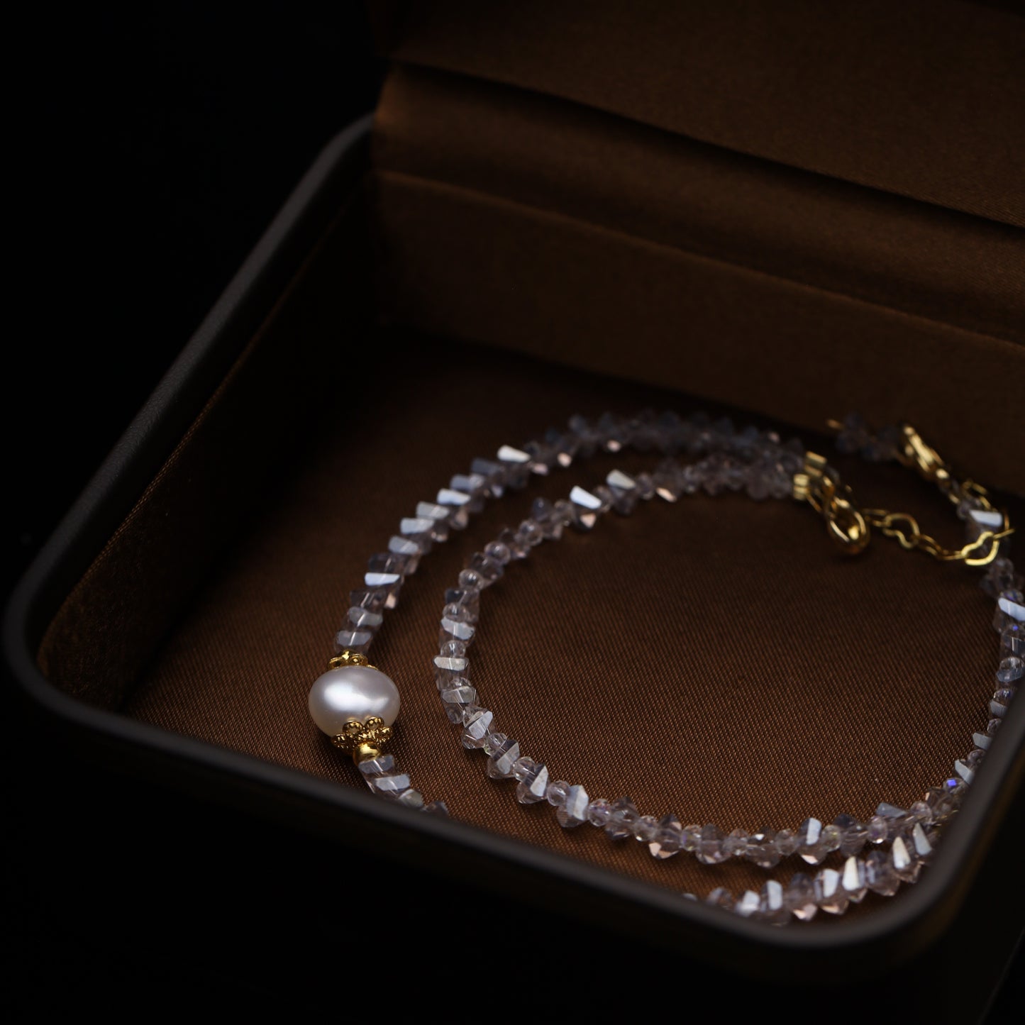 Crystal Beaded Bracelet – 15cm + 5cm Extension – With or Without Pearl
