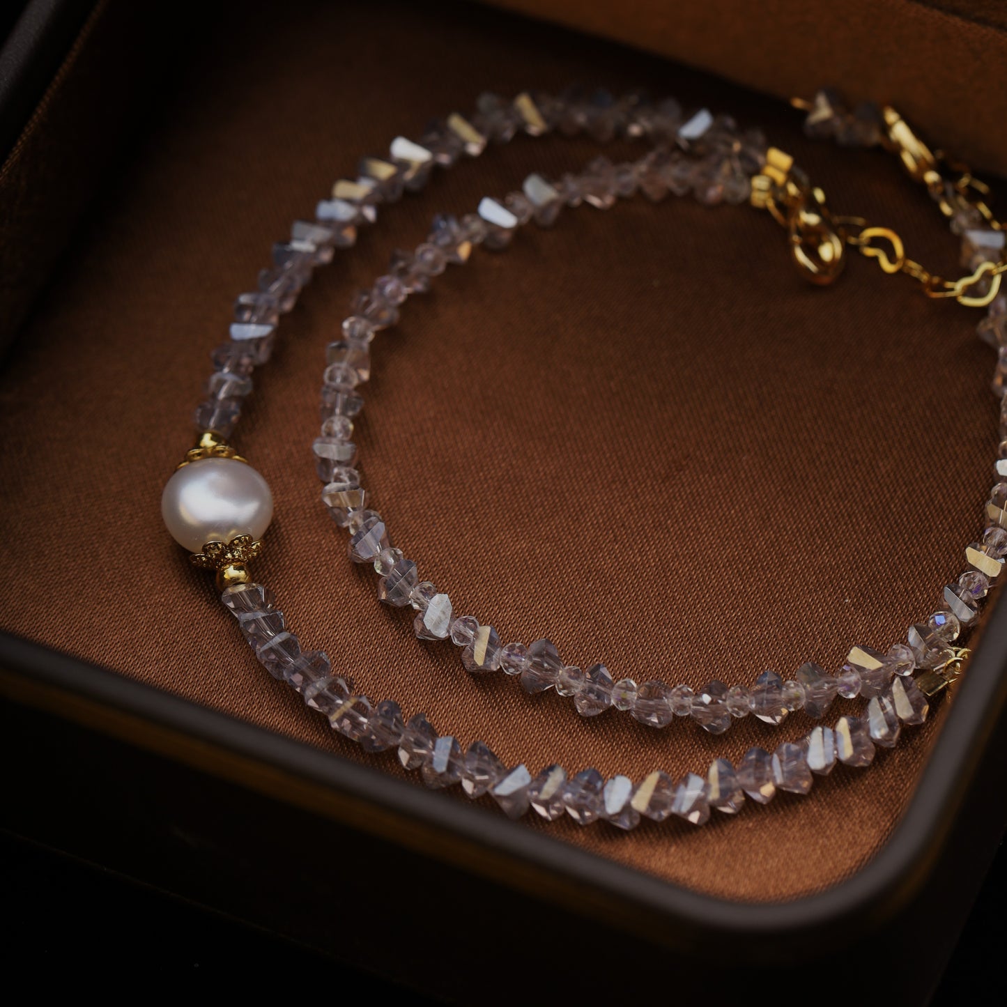 Crystal Beaded Bracelet – 15cm + 5cm Extension – With or Without Pearl