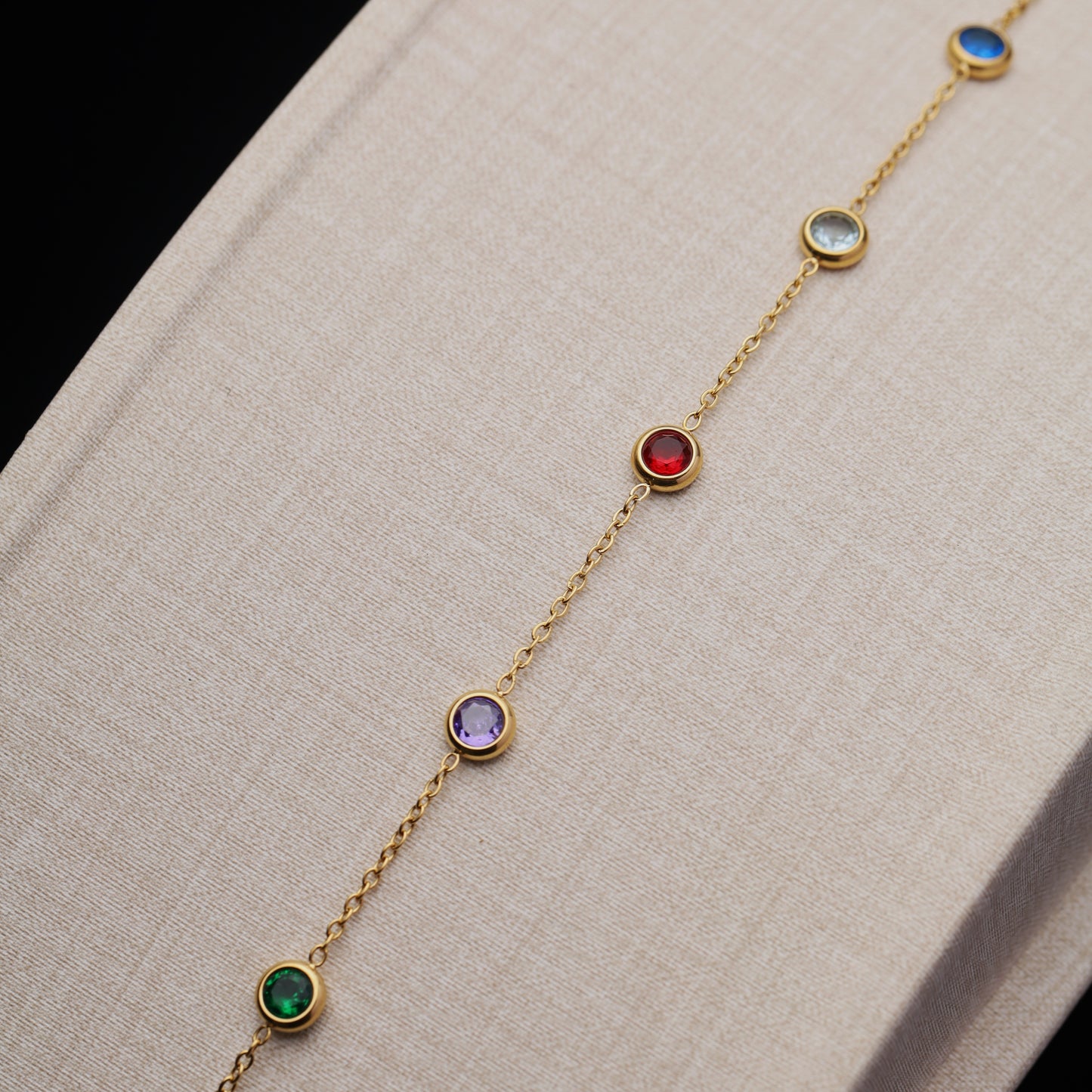 rainbow-gemstone-bracelet-flatlay
