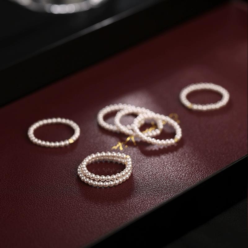 Made to Order Swarovski Pearl Ring – Delicate Non-Stretch Beaded Band
