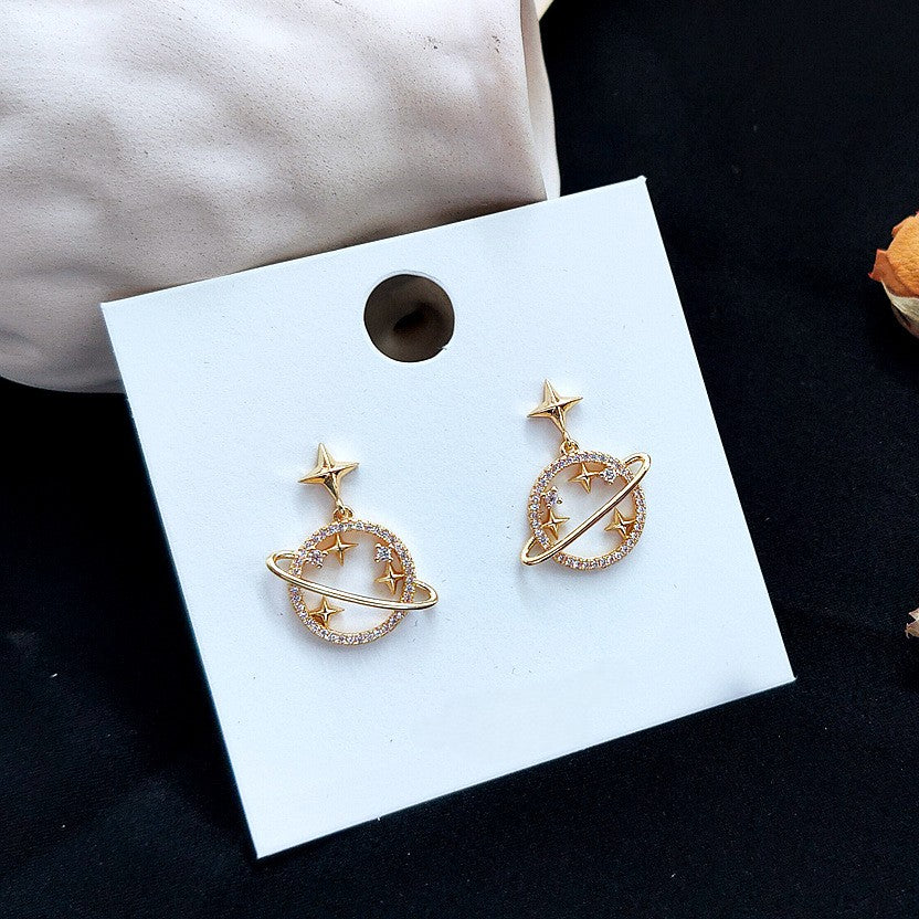 Cosmic Orbit Earrings – Celestial Gold-Plated Planet Earrings
