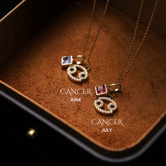 Cancer necklace with birthstone