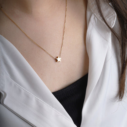 Minimalist Star Necklace – Stainless Steel, Adjustable Sliding Chain (Gold & Silver Options)
