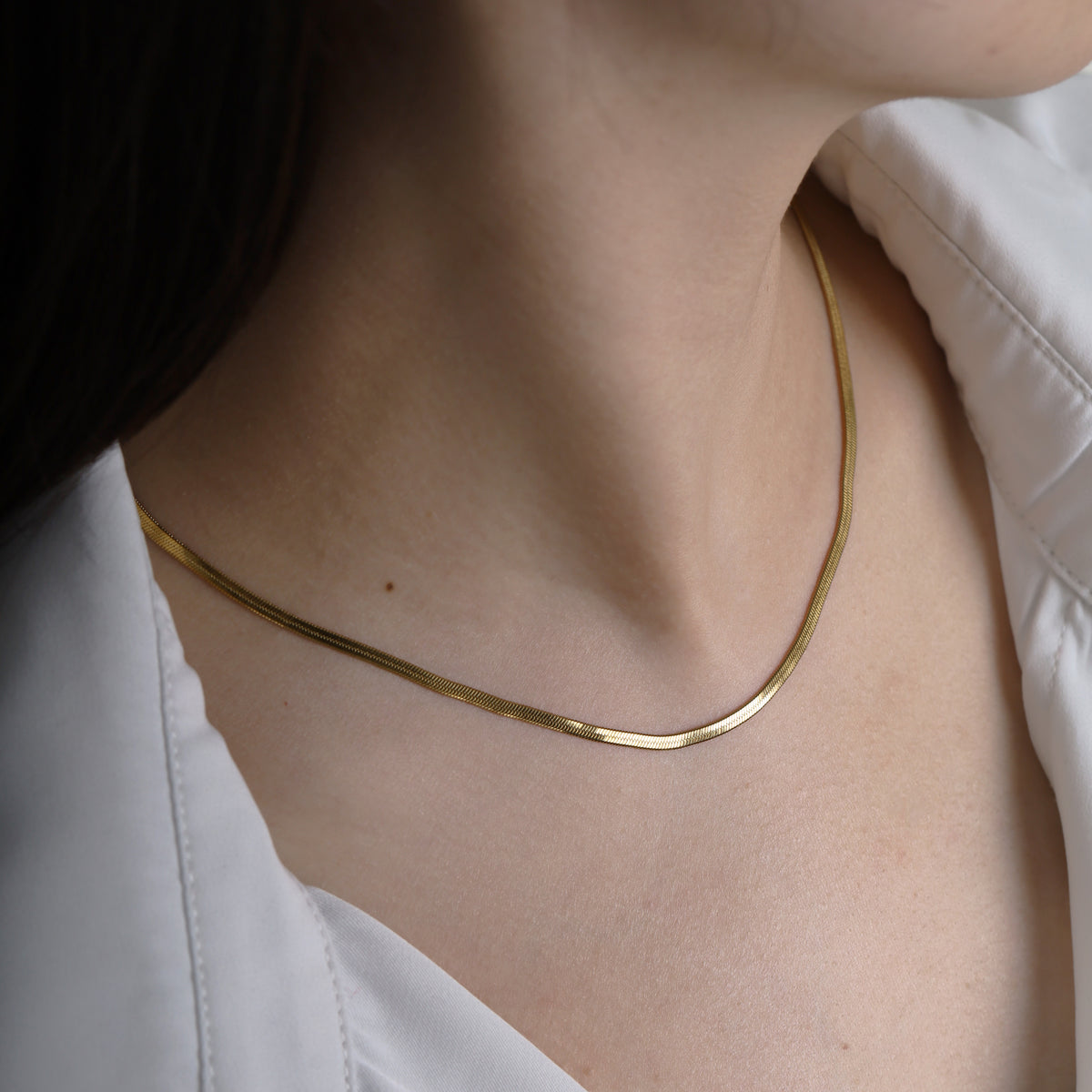 Sleek Stainless Steel snake Chain Necklace – 48cm with 5cm 